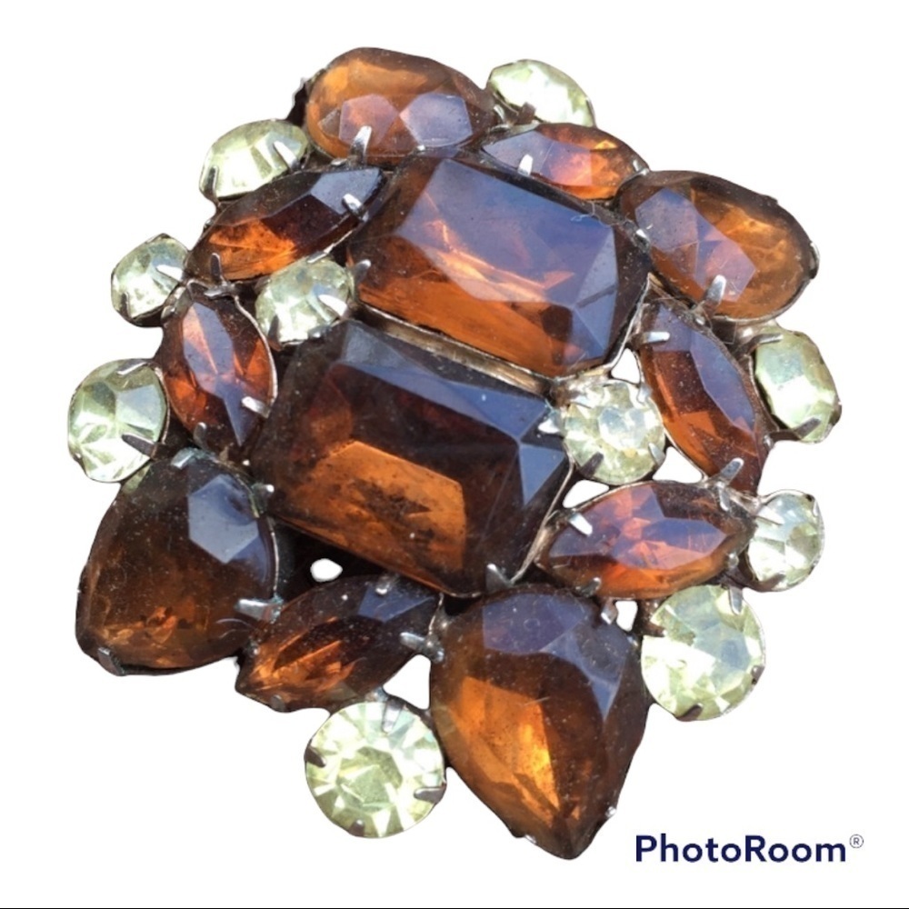 Beautiful 1950-60’s Vintage Brooch Amber Yellow